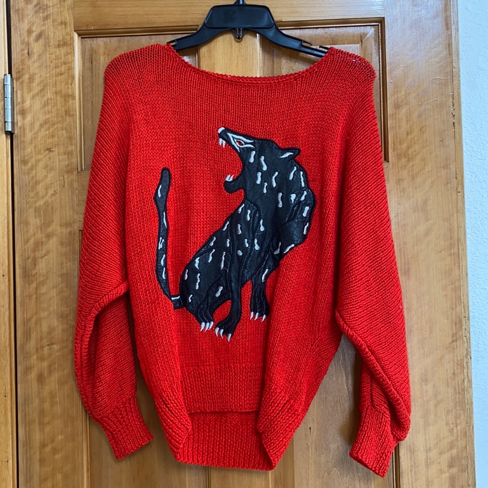 Punk Leather Cat Sweater